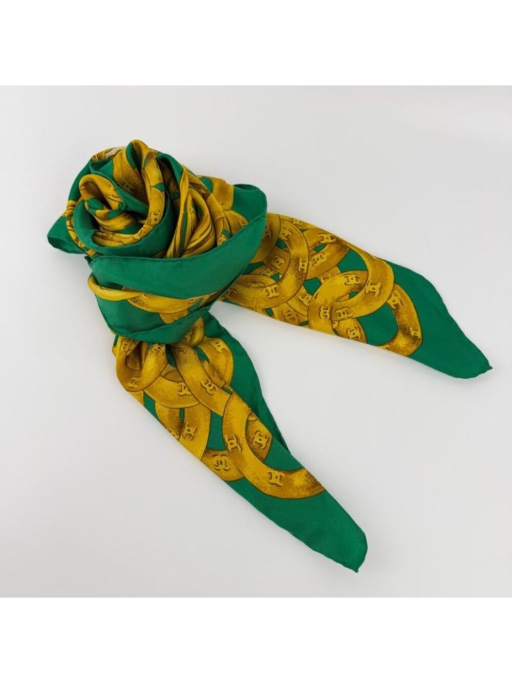 Chanel CC Logo Scarf Silk Multicolor Vintage - Picture 2 of 8